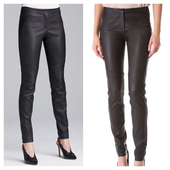 Diane Von Furstenberg Leather Legging Pants 4